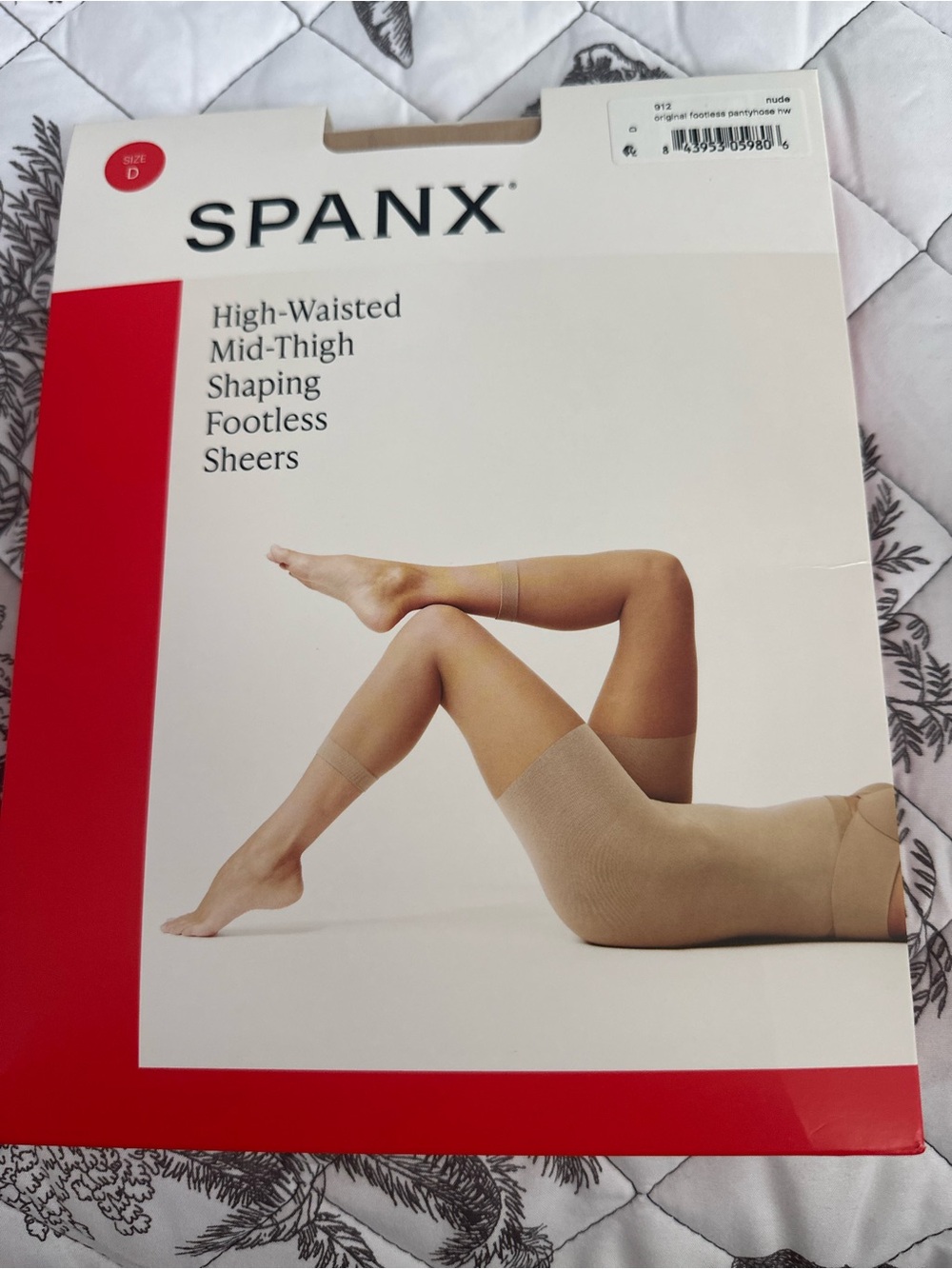 SPANX High-Rise Mid-Thigh Shaping Shorts in Red and White